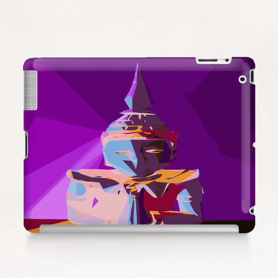 purple blue red and yellow buddhist style abstract background Tablet Case by Timmy333