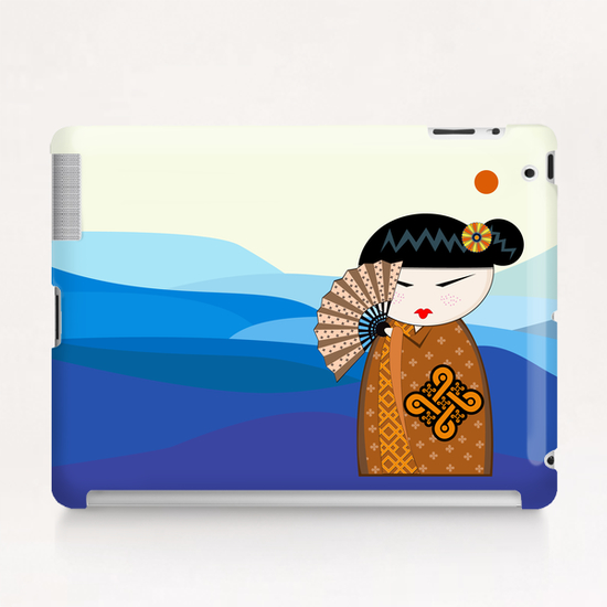 Brown kokeshi Tablet Case by PIEL Design