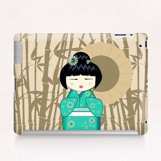 Brown umbrella kokeshi Tablet Case by PIEL Design