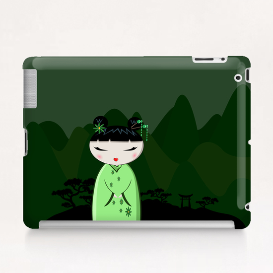Green Kokeshi Tablet Case by PIEL Design