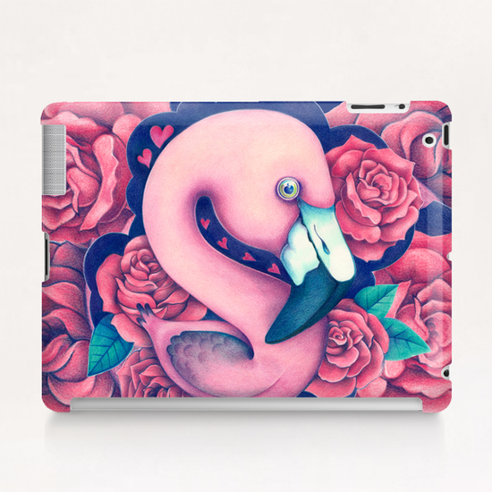 Heart Queen Flamingo Tablet Case by Anna Cannuzz Canavesi
