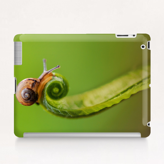 Snail on a curly grass Tablet Case by Jarek Blaminsky