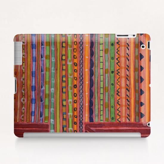  Decorated Stripes Pattern Between Red  Tablet Case by Heidi Capitaine