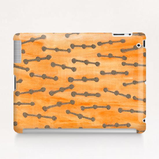 Golden Connected Points on Orange Pattern  Tablet Case by Heidi Capitaine