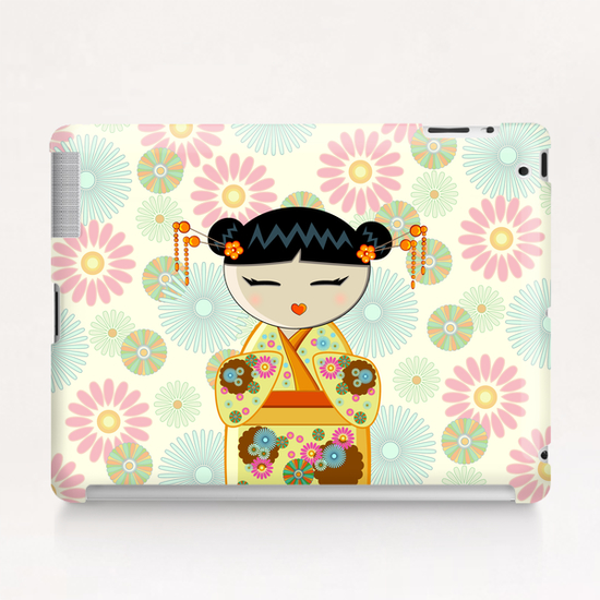Yellow kokeshi Tablet Case by PIEL Design