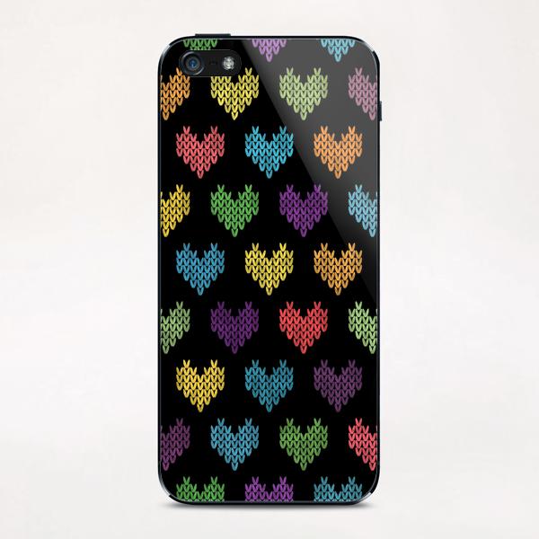 Colorful Knitted Hearts X 0.4 iPhone & iPod Skin by Amir Faysal