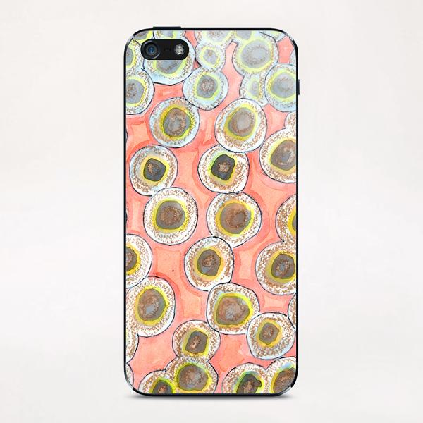 Simple Pastel Circle Pattern with Gold   iPhone & iPod Skin by Heidi Capitaine
