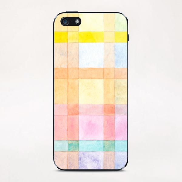 Pastel colored Watercolors Check Pattern  iPhone & iPod Skin by Heidi Capitaine