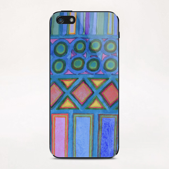 Filled blue Grid iPhone & iPod Skin by Heidi Capitaine