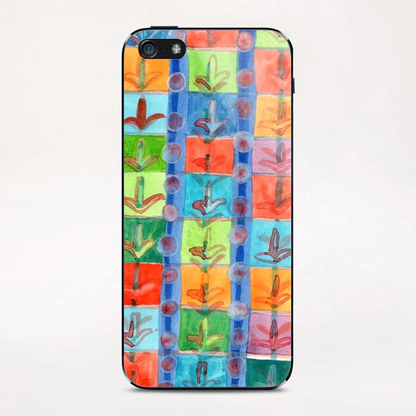 Colorful Planting Plants in Squares Pattern  iPhone & iPod Skin by Heidi Capitaine