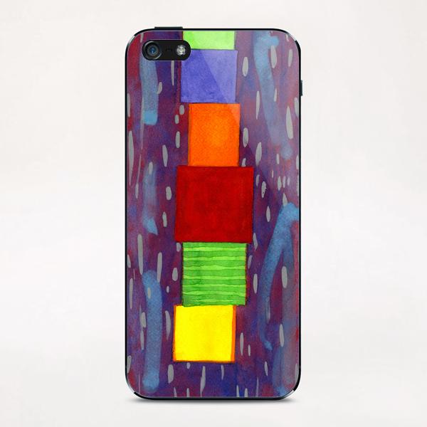 Colorful piled Cubes within free Painting iPhone & iPod Skin by Heidi Capitaine