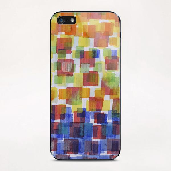 Squares on Solid Red and Blue Foundation iPhone & iPod Skin by Heidi Capitaine