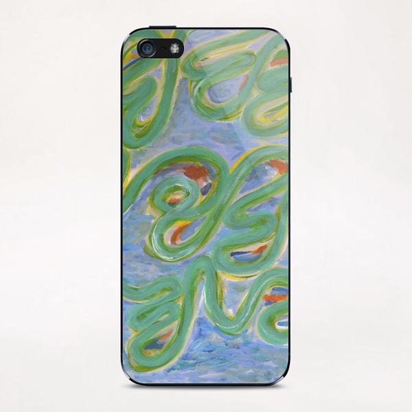 Vividly Curved Green Lines  iPhone & iPod Skin by Heidi Capitaine