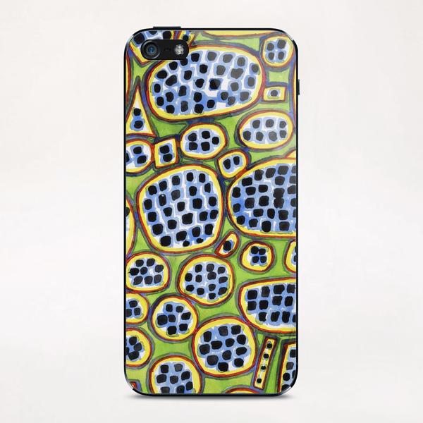 Blue-Black Seeds Pattern iPhone & iPod Skin by Heidi Capitaine