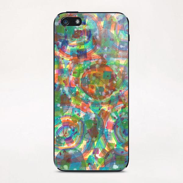 Circles And Squares under Clouds  iPhone & iPod Skin by Heidi Capitaine