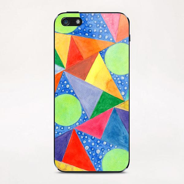 Lime Green Circles within a Cool Triangles Pattern  iPhone & iPod Skin by Heidi Capitaine