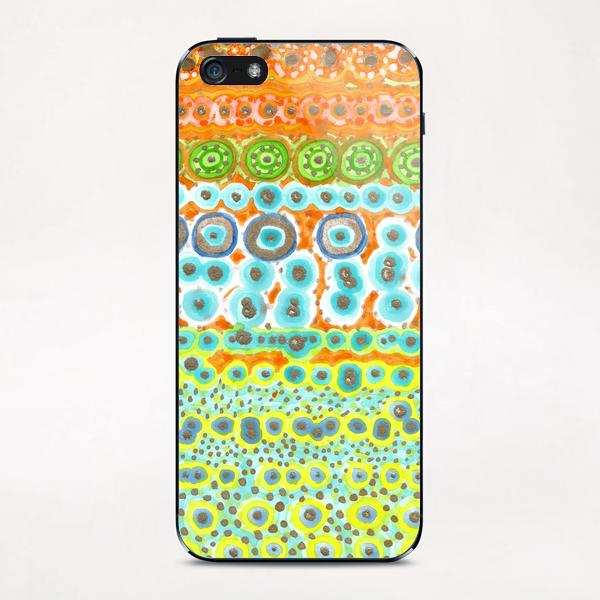 Happy Circle Pattern with Gold  iPhone & iPod Skin by Heidi Capitaine