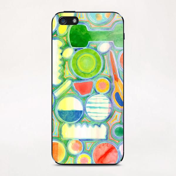 Picturesque Shapes Pattern with a Scissors  iPhone & iPod Skin by Heidi Capitaine