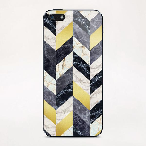 Chevron geometric marble and gold iPhone & iPod Skin by Vitor Costa