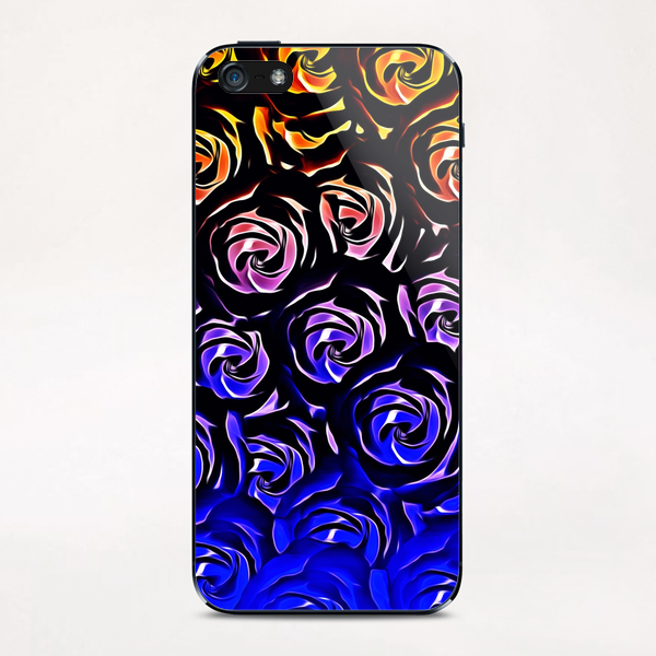 rose pattern texture abstract background in blue and red iPhone & iPod Skin by Timmy333