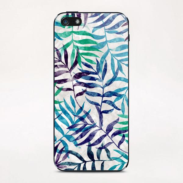 Watercolor Tropical Palm Leaves X 0.2 iPhone & iPod Skin by Amir Faysal