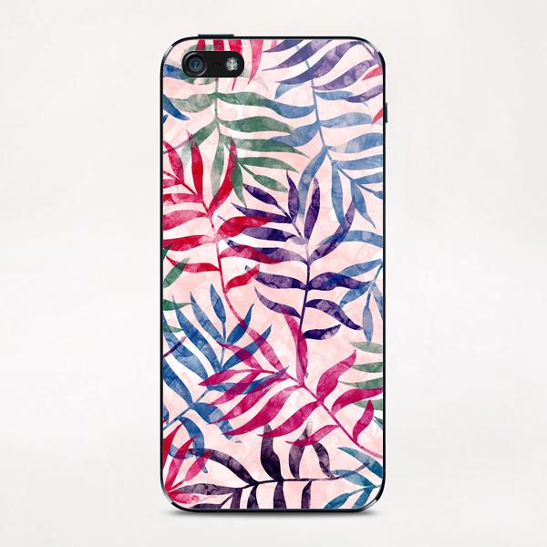 Watercolor Tropical Palm Leaves X 0.3 iPhone & iPod Skin by Amir Faysal