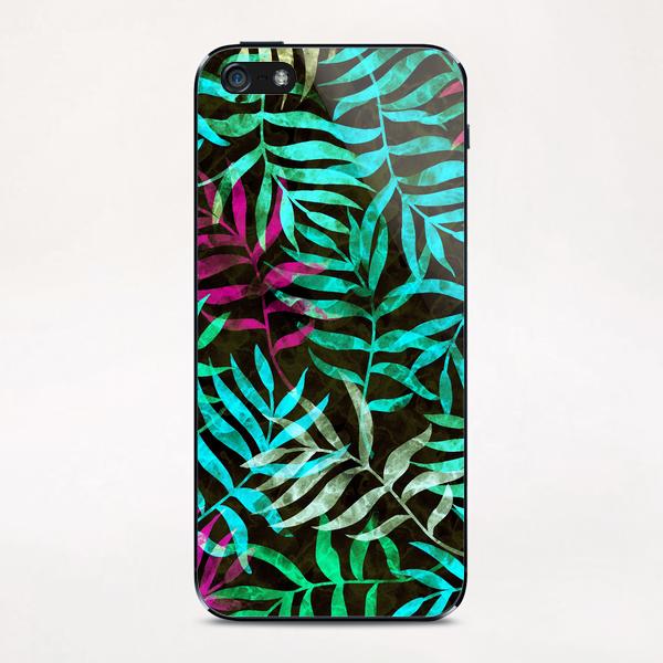 Watercolor Tropical Palm Leaves X 0.5 iPhone & iPod Skin by Amir Faysal