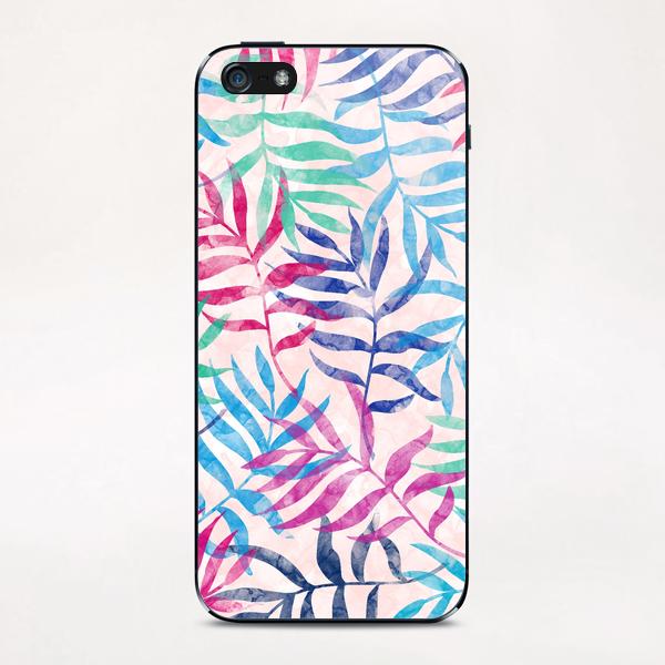 Watercolor Tropical Palm Leaves iPhone & iPod Skin by Amir Faysal