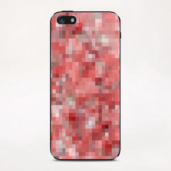 geometric square pixel pattern abstract in red iPhone & iPod Skin by Timmy333