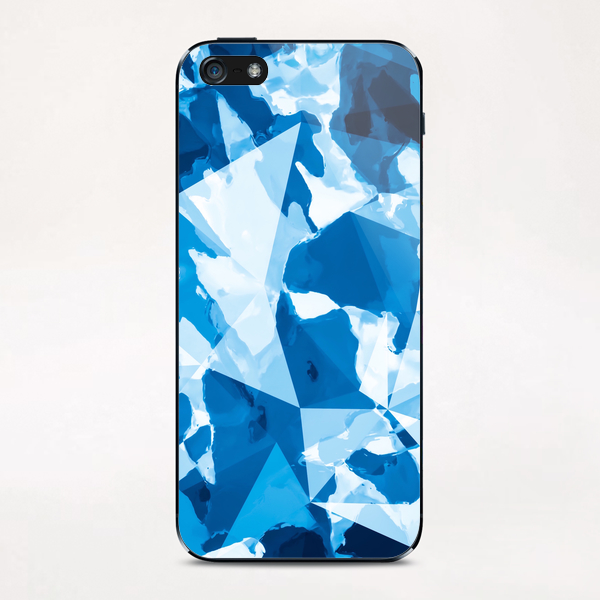 geometric triangle pattern abstract with blue painting background iPhone & iPod Skin by Timmy333
