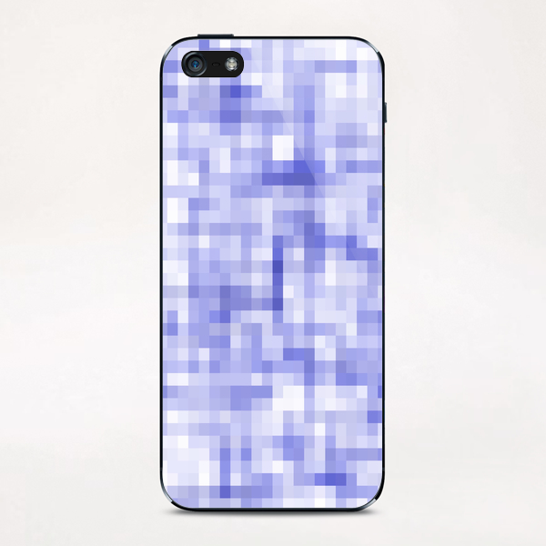 geometric square pixel pattern abstract background in blue iPhone & iPod Skin by Timmy333