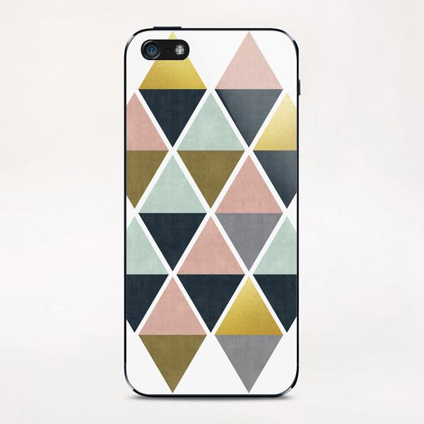 Colorful and golden triangles iPhone & iPod Skin by Vitor Costa