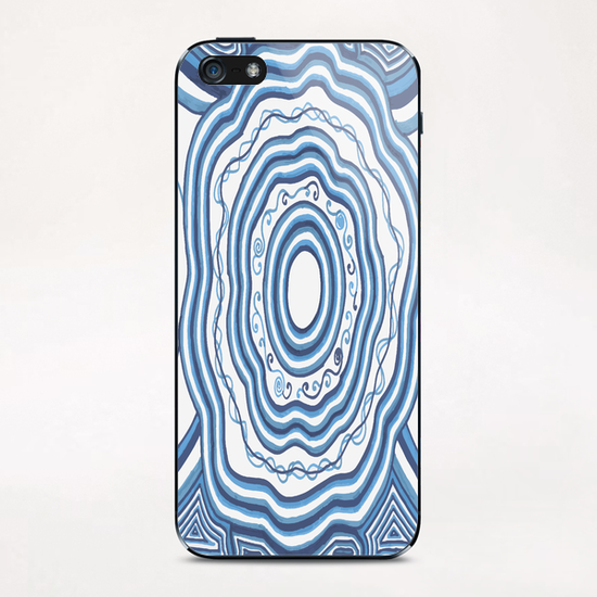 Blue Flower Mandala iPhone & iPod Skin by ShinyJill
