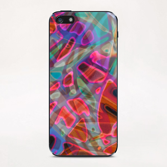 Colorful Abstract Stained Glass G9 iPhone & iPod Skin by MedusArt