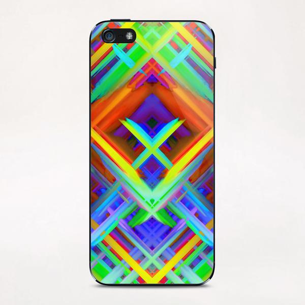 Colorful digital art splashing G466 iPhone & iPod Skin by MedusArt