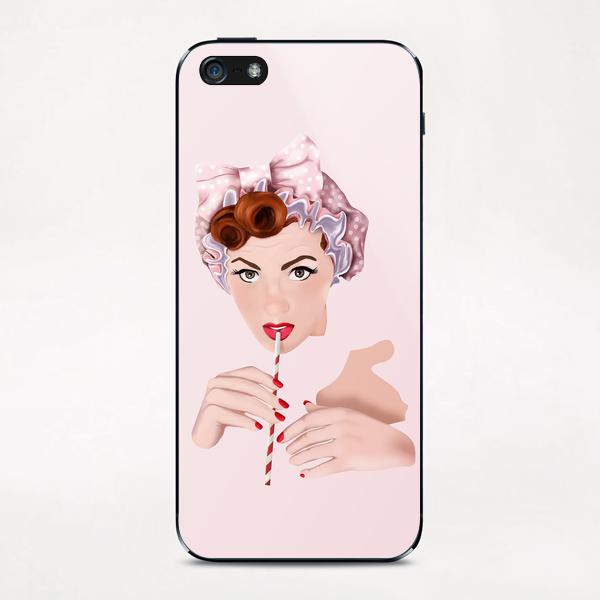 Girl pin up pink iPhone & iPod Skin by mmartabc