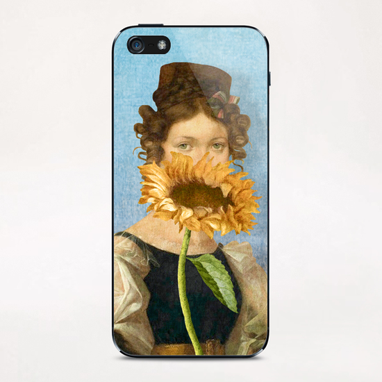 Girl with Sunflower 1 iPhone & iPod Skin by DVerissimo