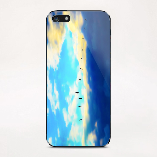 birds flying over with blue cloudy sky iPhone & iPod Skin by Timmy333