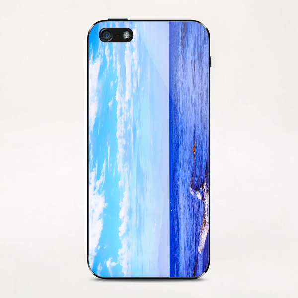 blue ocean view with blue cloudy sky in summer iPhone & iPod Skin by Timmy333
