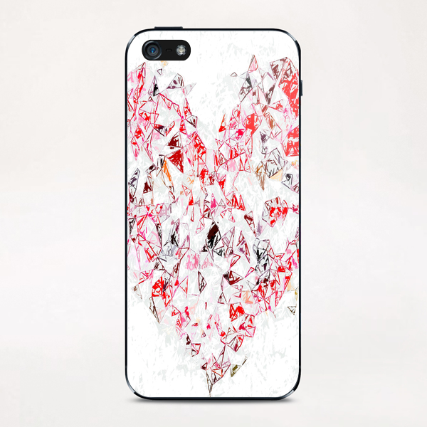 red heart shape abstract with white abstract background iPhone & iPod Skin by Timmy333