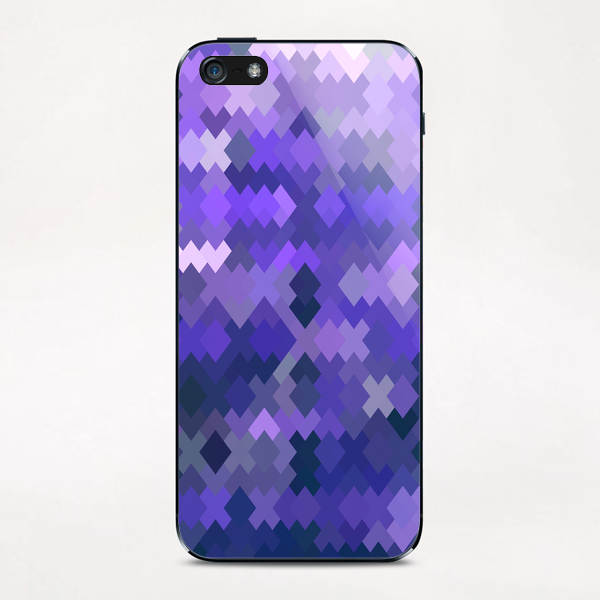 geometric square pixel pattern abstract in purple iPhone & iPod Skin by Timmy333