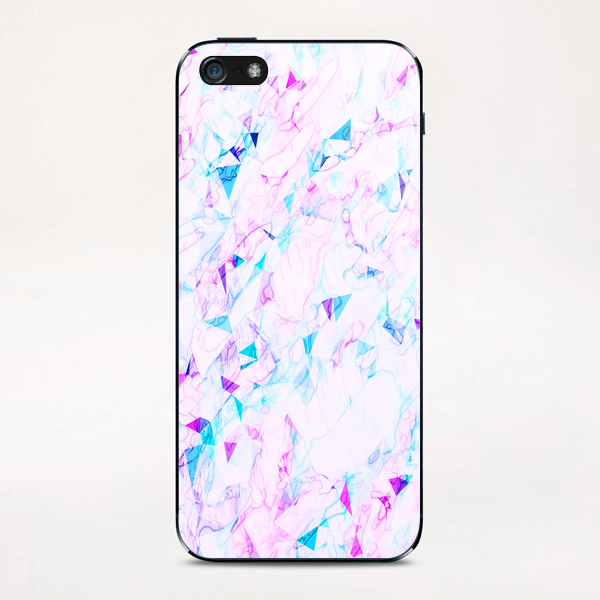psychedelic geometric triangle polygon pattern abstract background in pink purple blue iPhone & iPod Skin by Timmy333