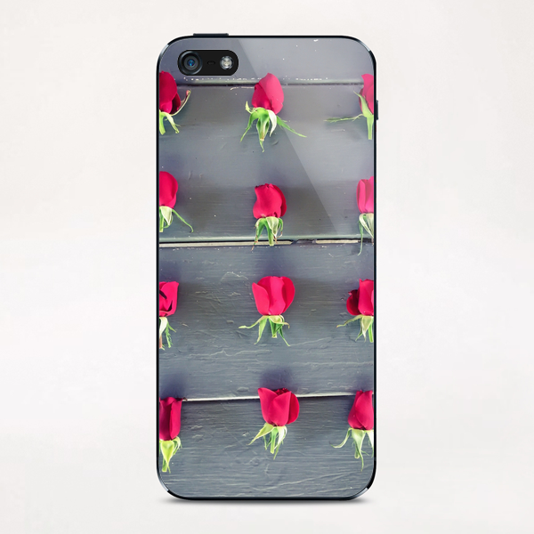 red baby roses on the wooden table iPhone & iPod Skin by Timmy333