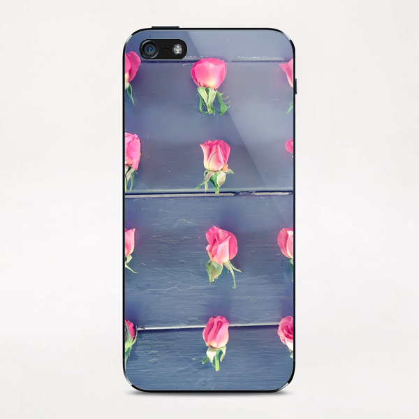 pink baby roses on the wooden table iPhone & iPod Skin by Timmy333