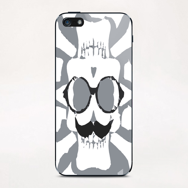 old funny skull art portrait in black and white iPhone & iPod Skin by Timmy333