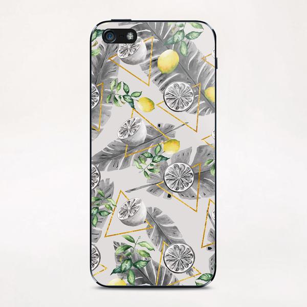 Pattern triangles with lemons iPhone & iPod Skin by mmartabc