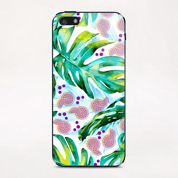 Tropical leaf and fruits iPhone & iPod Skin by mmartabc