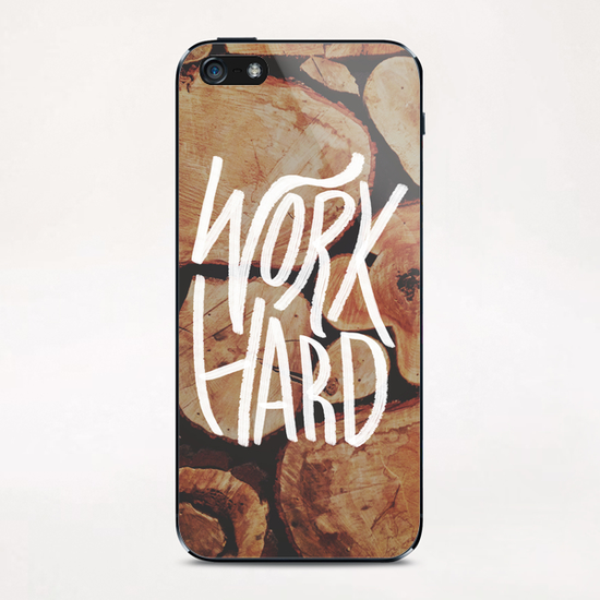 Work Hard iPhone & iPod Skin by Leah Flores