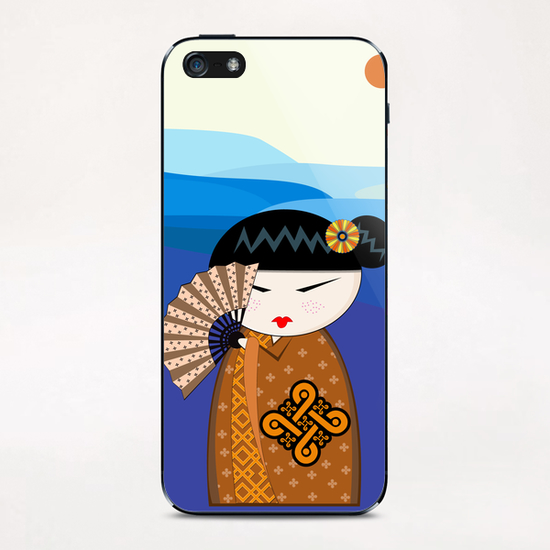 Brown kokeshi iPhone & iPod Skin by PIEL Design