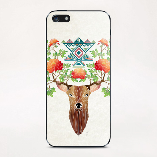 deer flowers iPhone & iPod Skin by Manoou